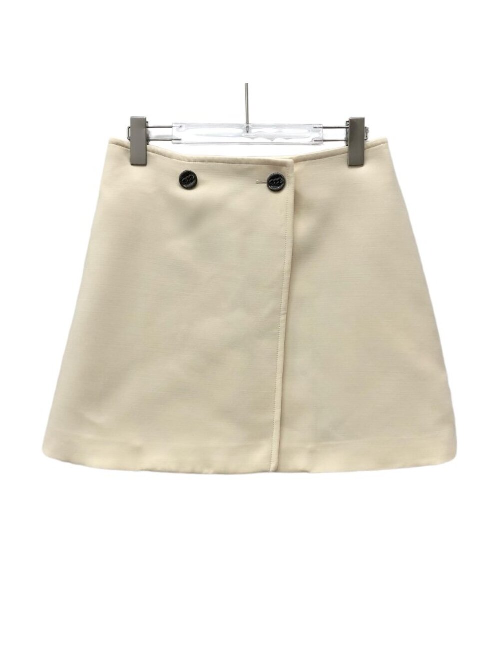 Louis Vuitton 2024 Beige Wool Button-Detail Mini Skirt